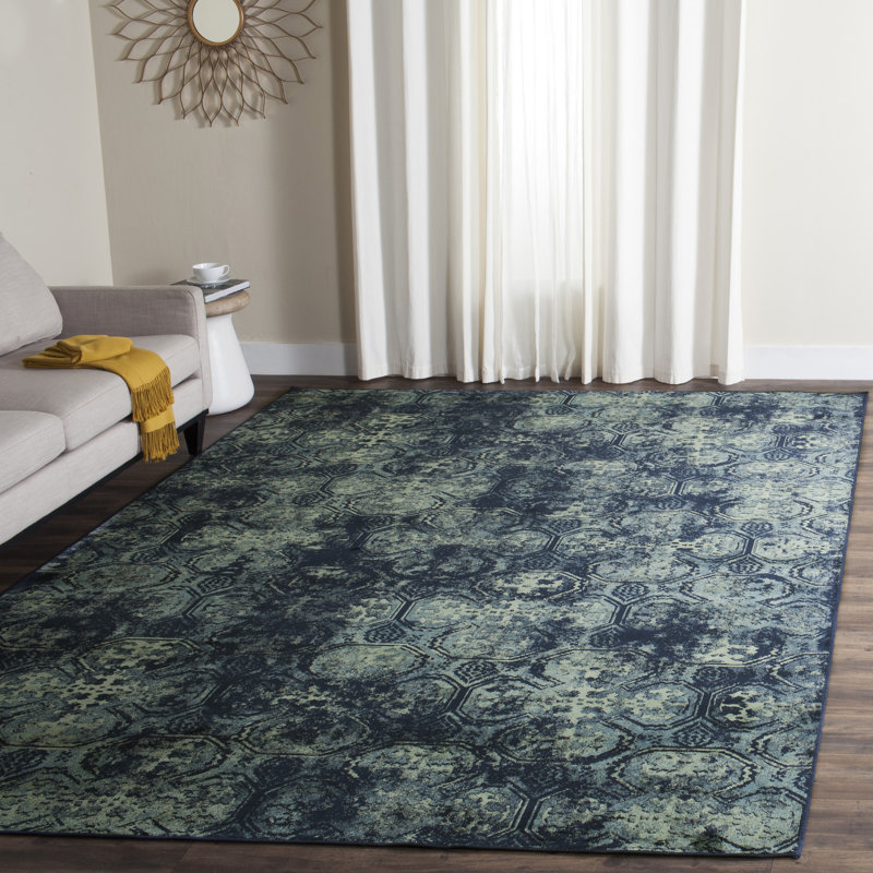 Syliva Vintage Performance Abstract Rug, Rectangle 5'3" x 7'6"