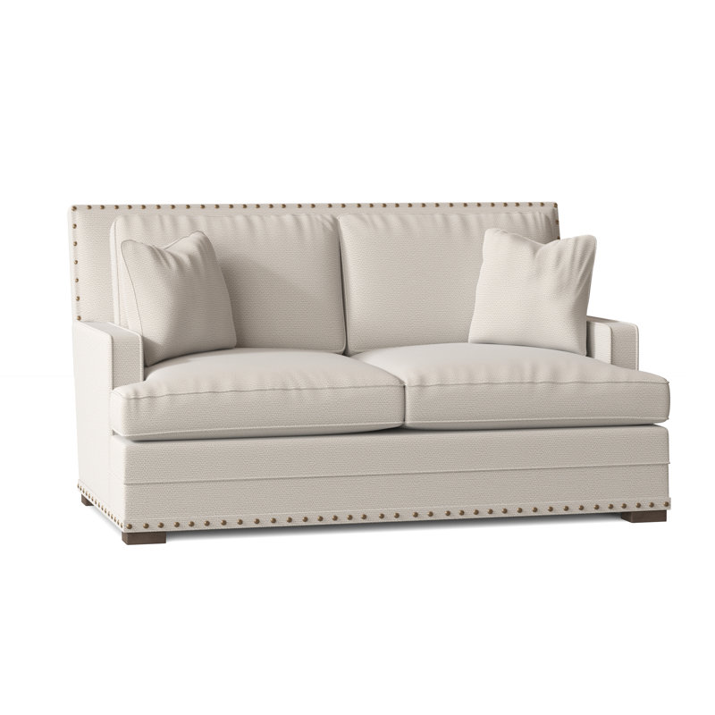 Cantor Upholstered 67.5'' Loveseat, Cream Chenille 1345-002, Aged Gray