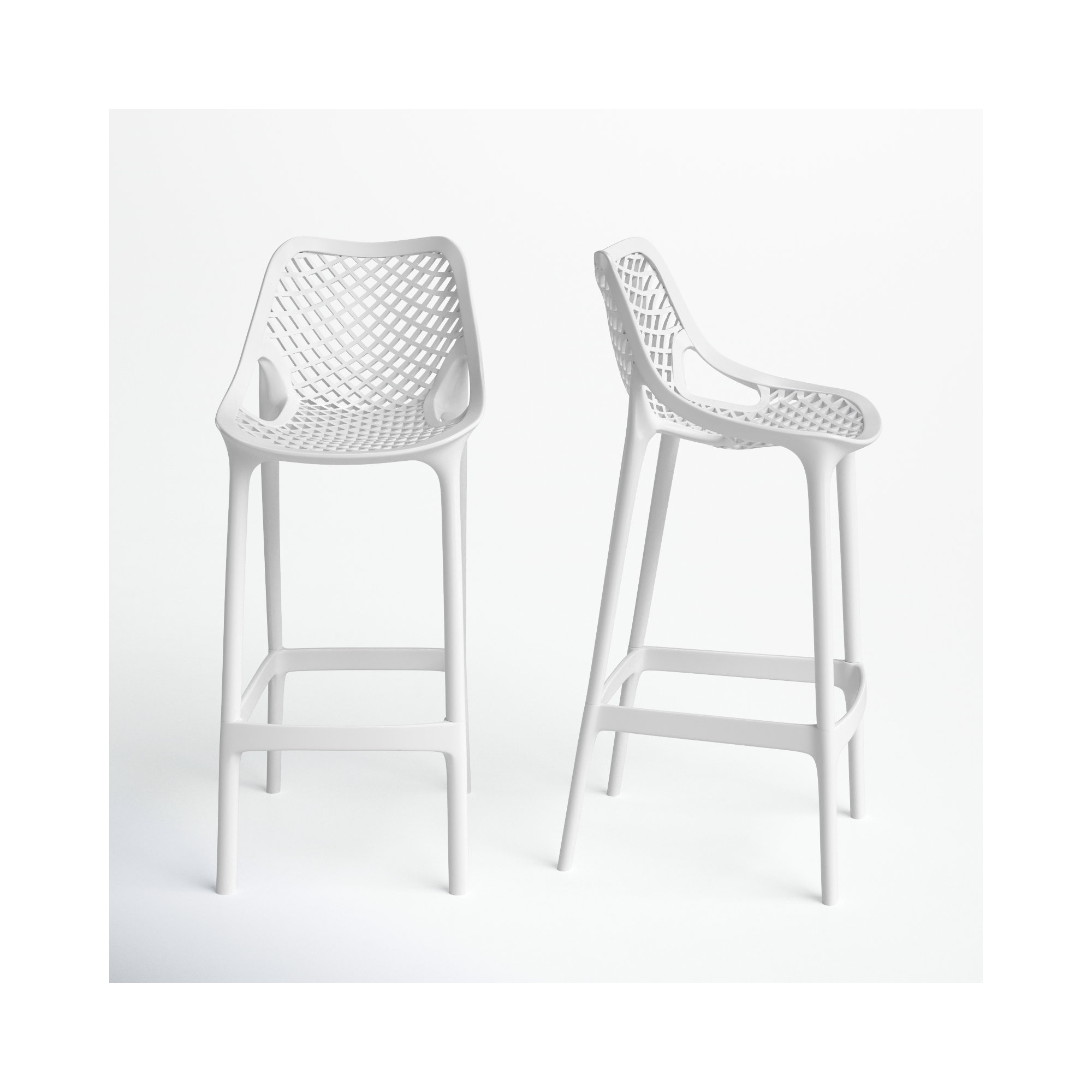 Farrah Patio Bar Stool, White, 29.5"