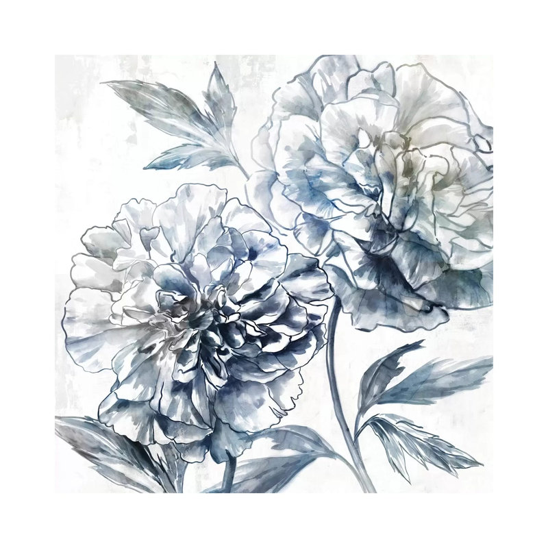 Japanese Peony I by Isabelle Z - Painting on Canvas, 45.72 cm H x 45.72 cm W x 1.91 cm D, Wrapped Canvas