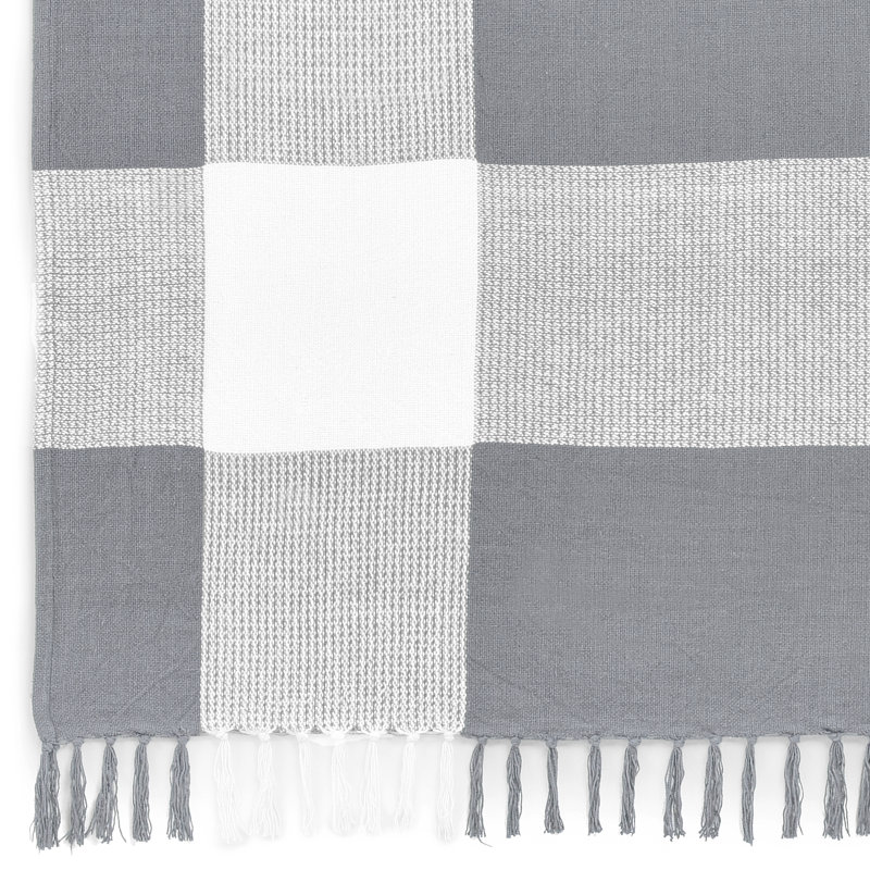  Couverture en coton écossais, Gris