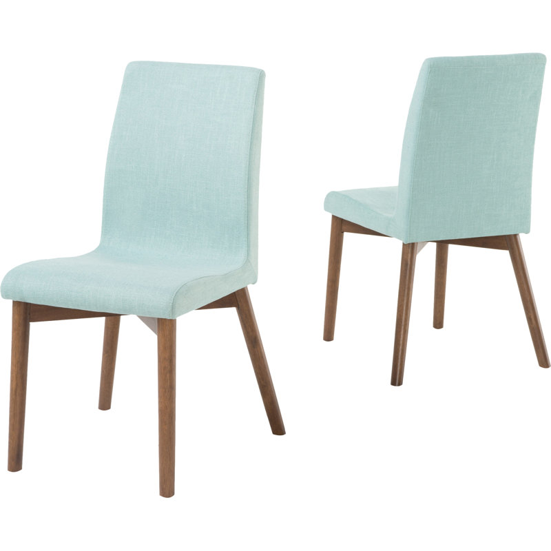 Edgware 18.25'' H Fabric Upholstered Side Chair, Light Beige, Walnut