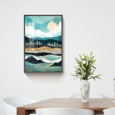 Abstrait coucher de soleil - reproduction d'un seul cadre photo sur toile