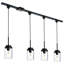 H-Type Track Pendant Lighting 4 Lights Track Ceiling Light Fixtures Hanging, Include 39.4 Inches H Type Track Lighting Rail And H Track Floating Canopy Connector, E26 Socket, Pack Of 4