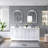 80''W X 34.2''H Bathroom Solid Wood Vanity With Pure White Cultured Marble Countertop And Double Sink, White-736266448