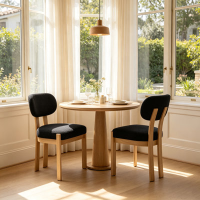 Ensemble de 2 chaises de salle à manger en bois massif Modern Farmhouse, rembourrées en tissu pour la cuisine et la salle à manger