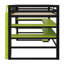 Structure de lit contemporaine de grande hauteur avec zone d'étude combinée, support latéral, tablettes de rangement polyvalentes et effets DEL programmables-1127050422