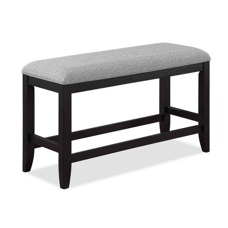 1Pc Transitional Fabric Upholstered Counter-Height Dining Bench, Brown