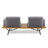 Outdoor Industrial Loveseat With Coffee Table