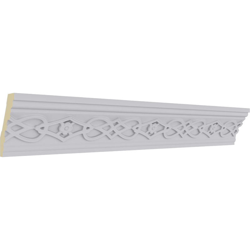 White Intricate Urethane Crown Moulding 94.5" Length