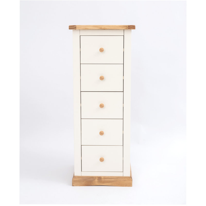 45 cm W Chest of 5 Drawers, White