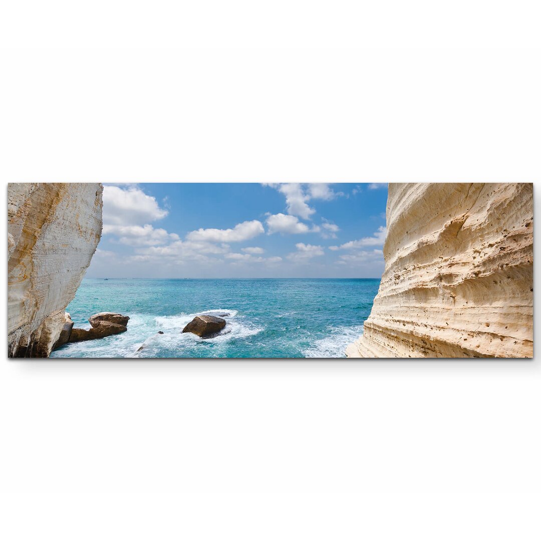 Leinwandbild Rosh Hanikra Felsen bei Israel