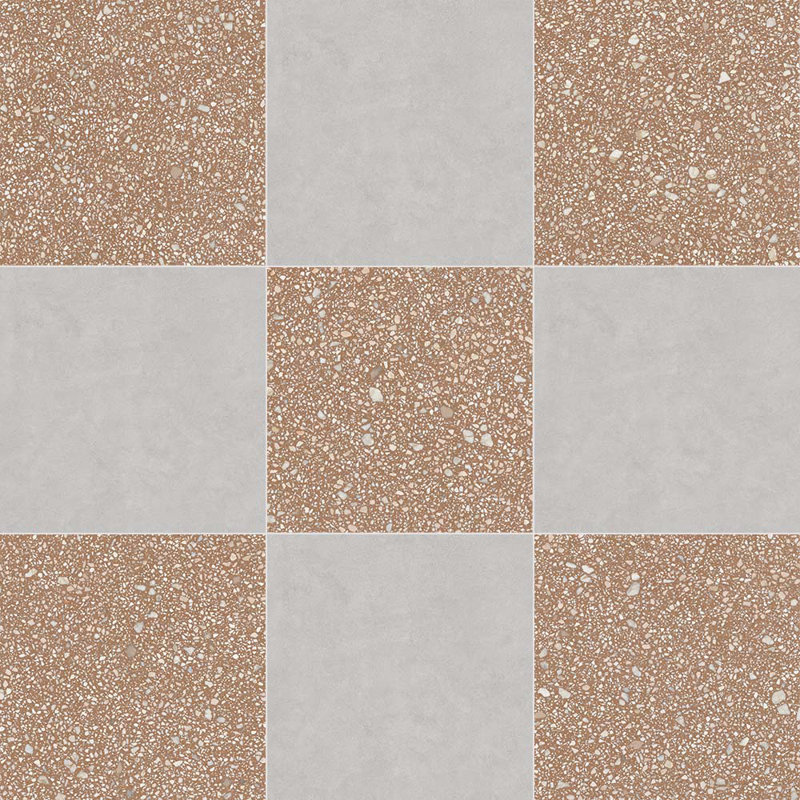 Lithos 12X12 damier Sienne et ciment, Sienne / Ciment
