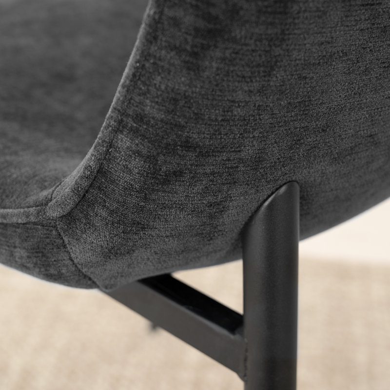 Chaise rembourrée en tissu Sheryl, Gris foncé