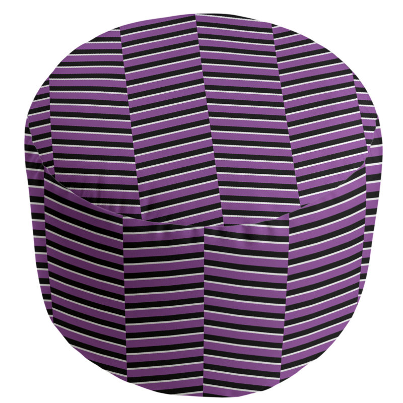Upholstered Pouf, Violet