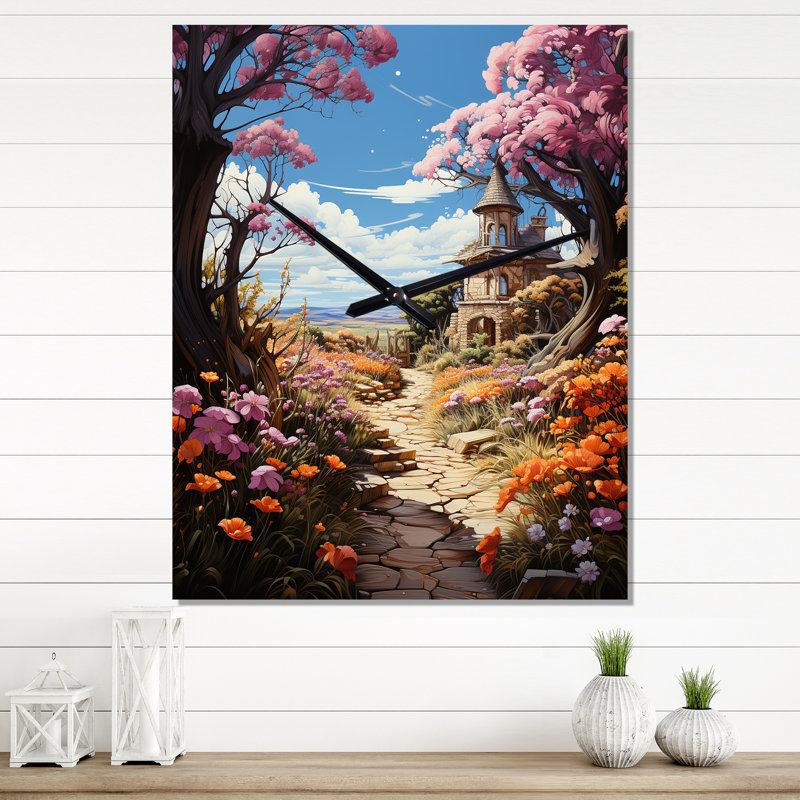 Horloge murale moderne Path To The Wreath Wonderland, Médium