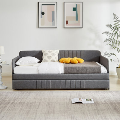 Daybed, sofa bed metal framed with trundle twin size, Grey