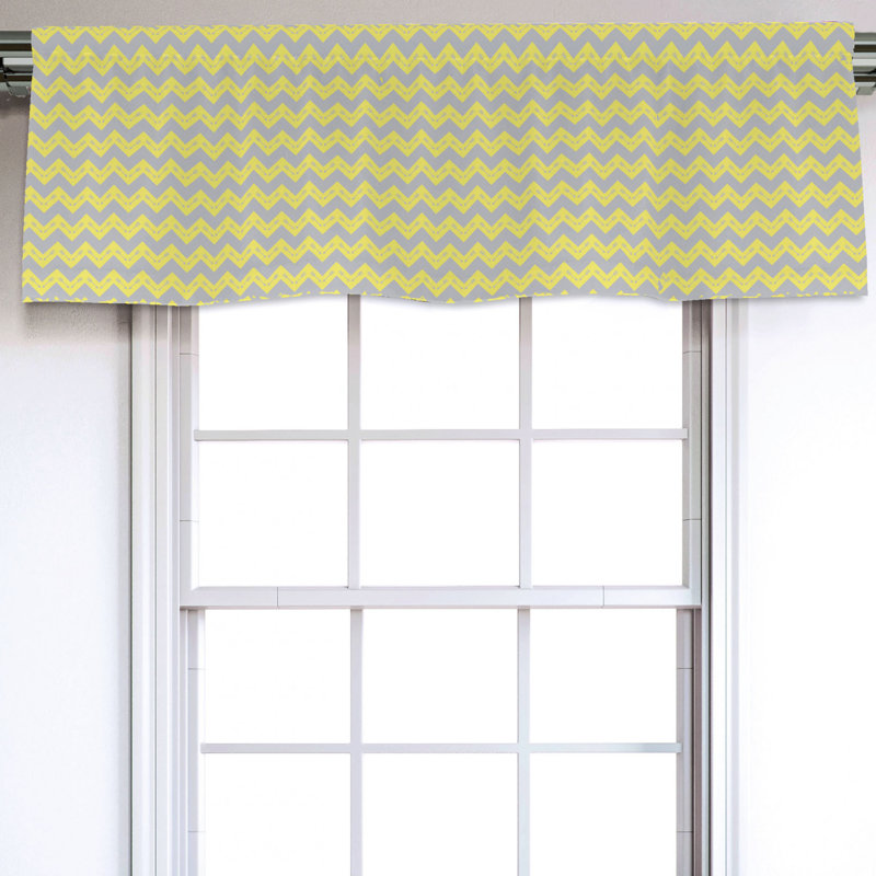 Sateen Chevron Ruffled Window Valance