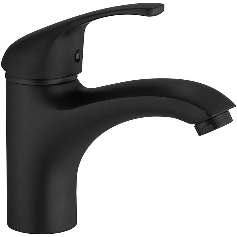 Robinets de lavabo de salle de bain monotrou de style moderne, Noir mat