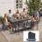  8-Person All-Aluminum Patio Dining Set with Extandable Rectangular Table