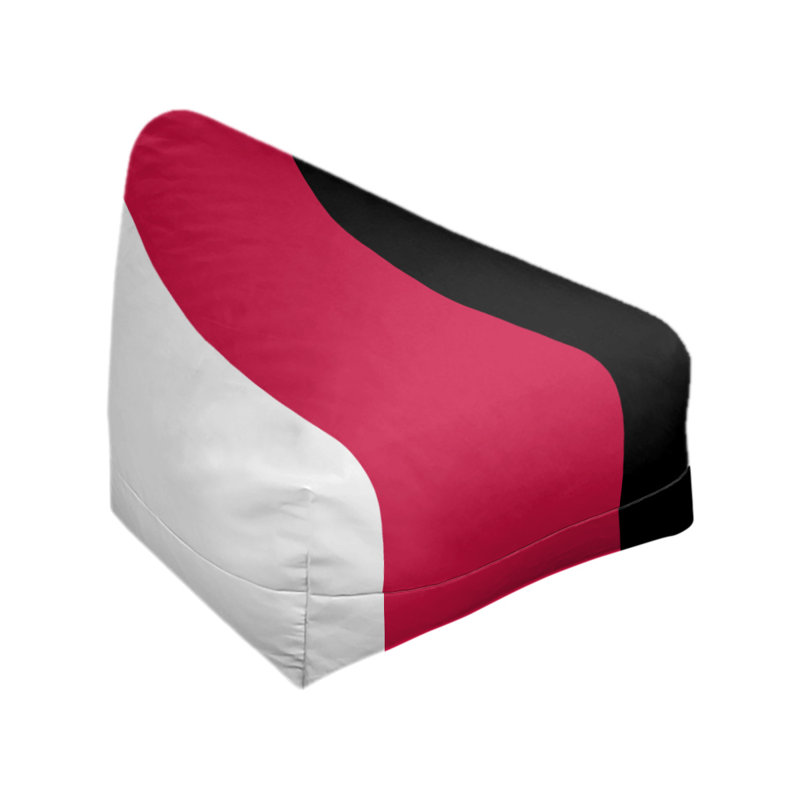 Fauteuil sac de pois standard Houston, 27 po x 27 po x 30 po, Blanc / rouge / noir