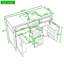 Armoire de meuble-lavabo 48 po avec lavabo, tablettes réglables, 4 tiroirs et 2 portes à fermeture en douceur-133422215