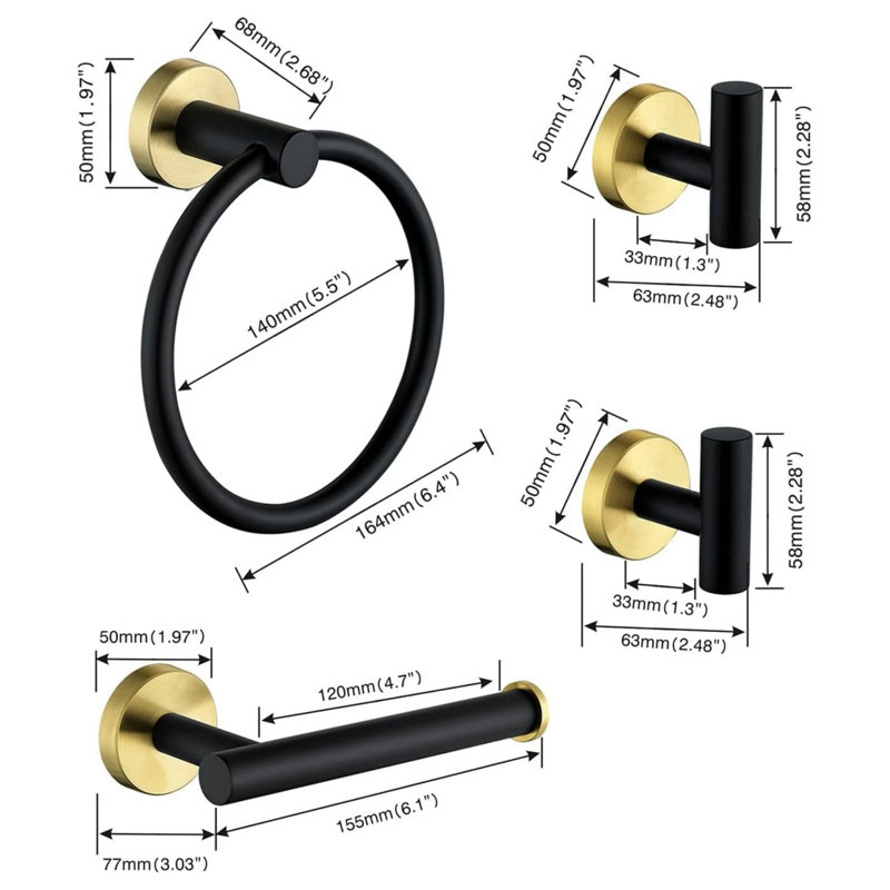 4 - Piece Bathroom Hardware Set