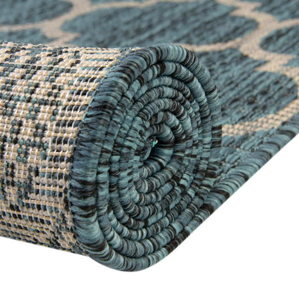 Lark Manor Annetrude Teal Indoor/Outdoor Rug & Reviews | Wayfair
