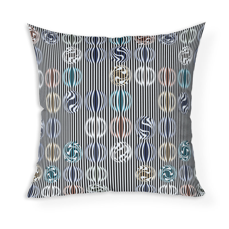 Coussin décoratif géométrique Gridscape, H 16 po x l 16 po, Vert / Gris