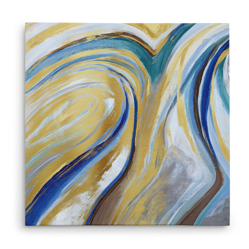 « agate & gold i », reproduction de peinture à l’acrylique sur toile tendue, H 16 po x l 16 po x P 1,5 po