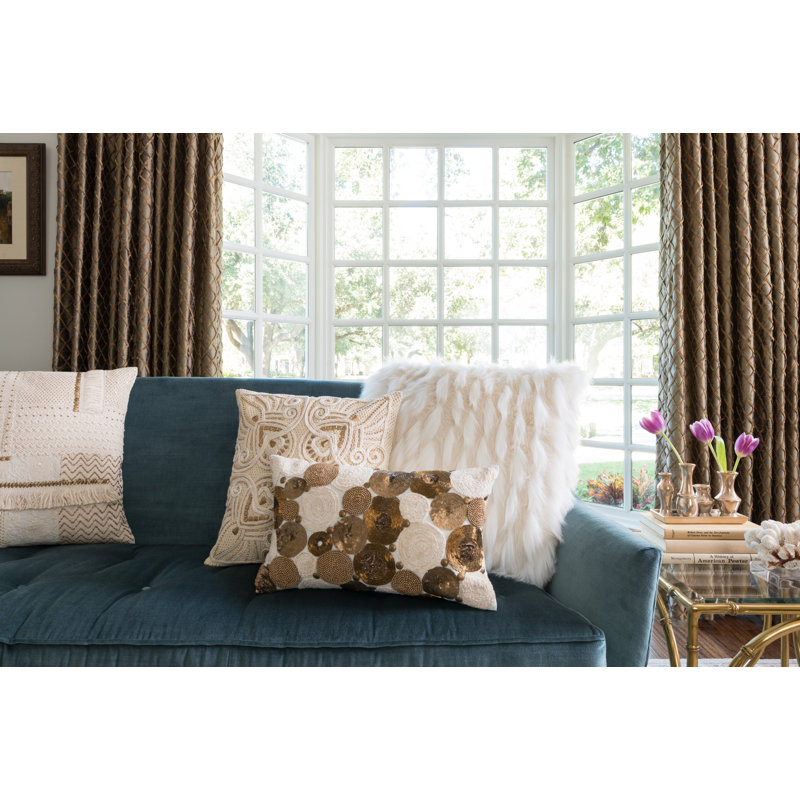 White Vegan Fur Square Decorative Pillow Set