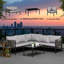 119.5cm Wide Outdoor L-Shaped Patio Sectional Set with Cushions