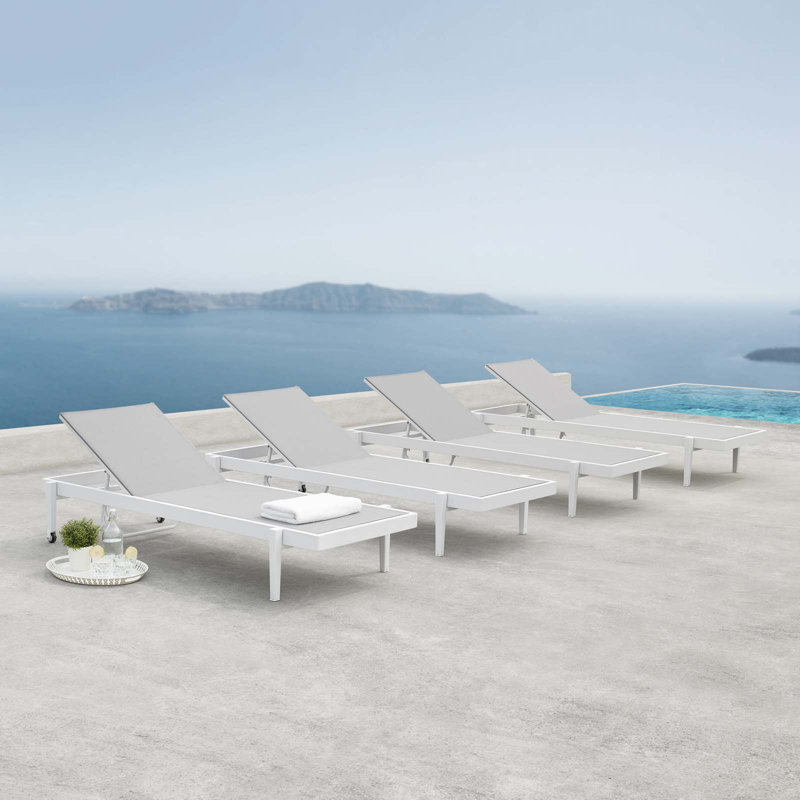 Chaise longue d'extérieur en aluminium Charleston
