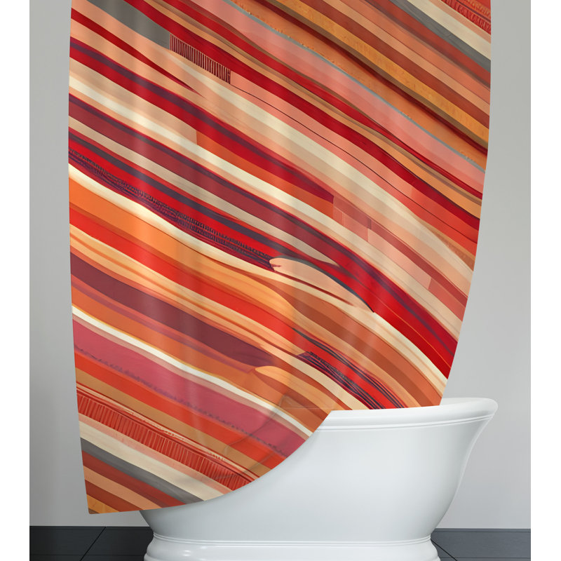 Striped Shower Curtain, 72" H x 70" W