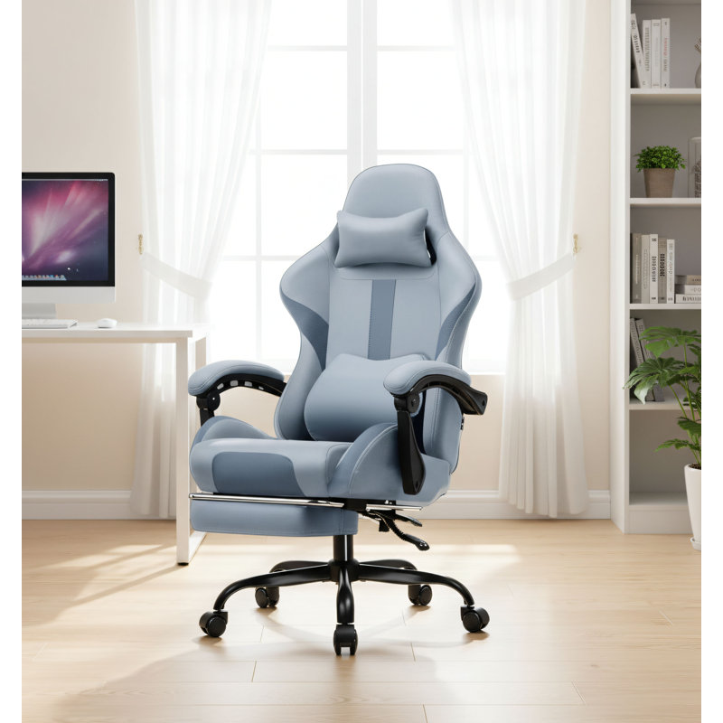 Fauteuil de jeu ergonomique respirant à haut dossier Fog Blue
