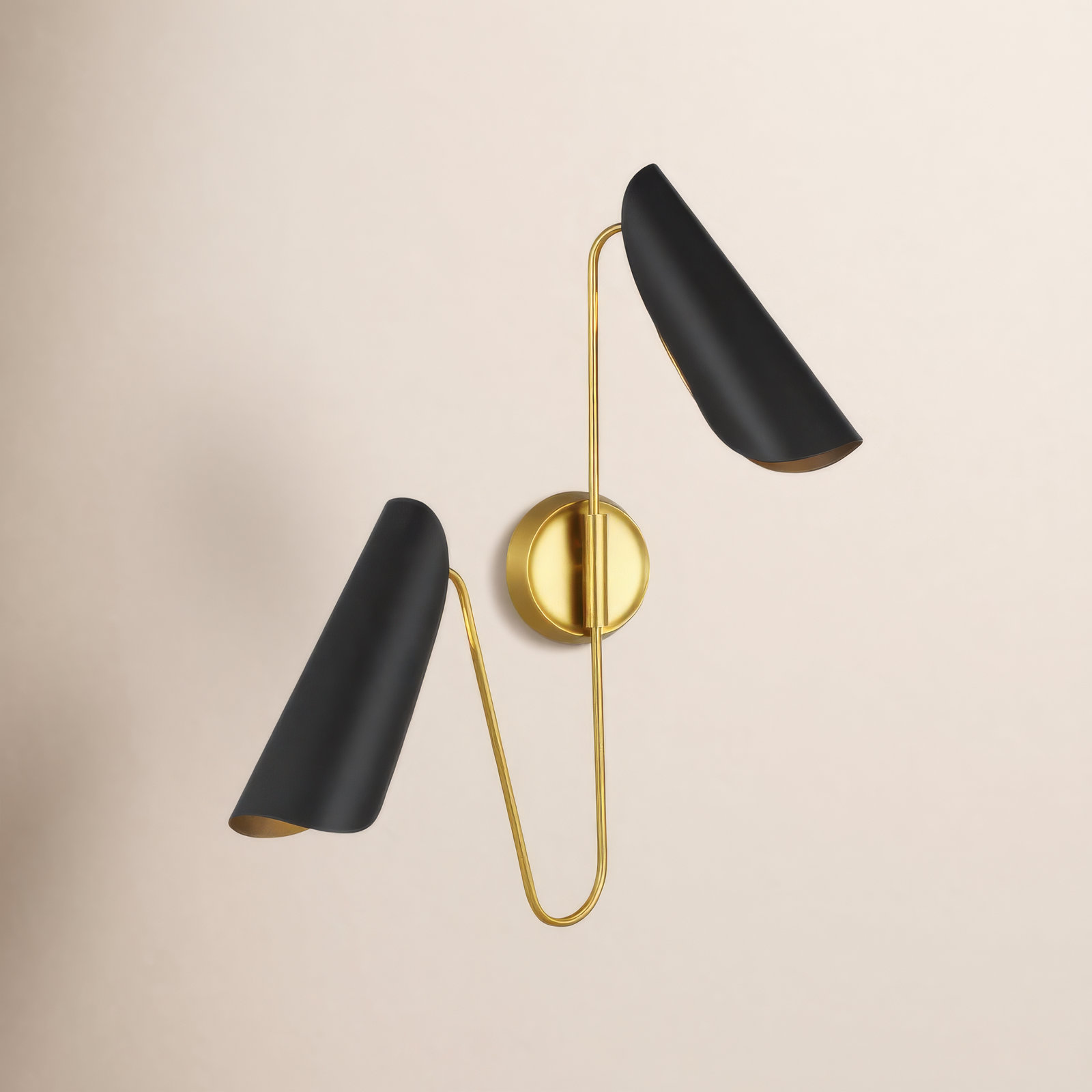 Risa Steel Armed Sconce, Midnight Black