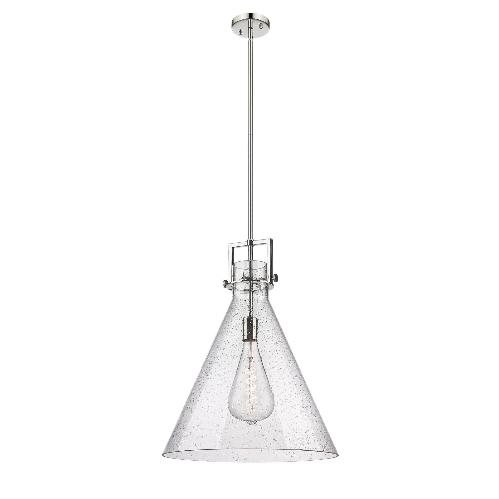 Coterie Single Light Pendant, Seedy, 22.75" H x 18" W x 18" D, Polished Nickel