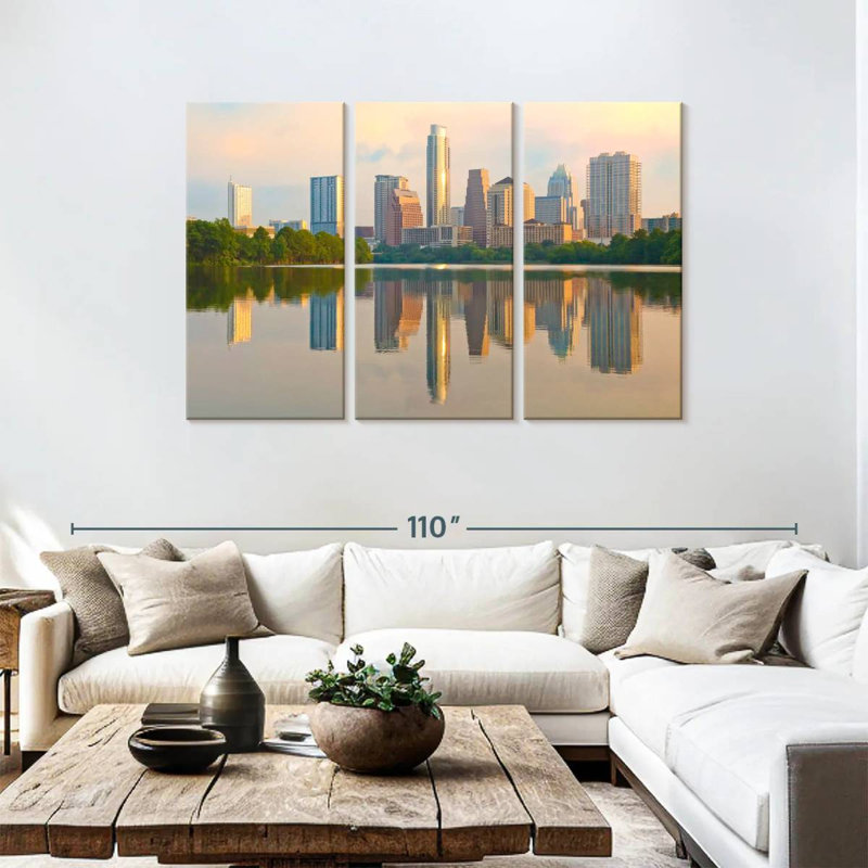 Austin Skyline Reflection, 48" H x 74" W