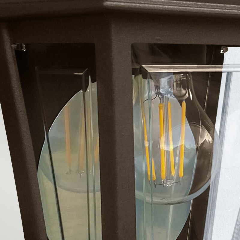 Angenita 32.5cm H Clear Glass Outdoor Wall Lantern, Bronze