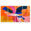 «Funky Fusion Retro Orange Blue» - ensemble d'art mural abstrait 4 pièces-588938042