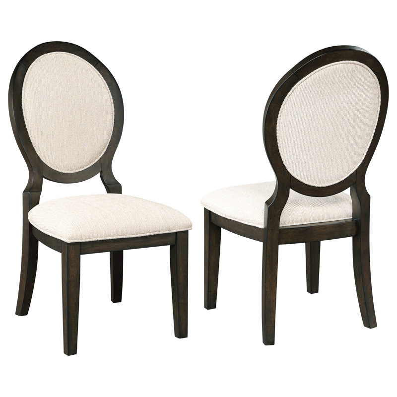 Chaise d'appoint à dossier ovale foncé Fulton (ensemble de 2)