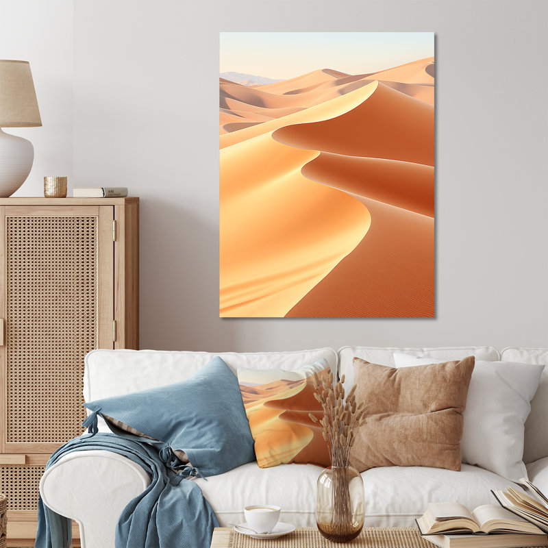 Beige, désert, sable, dunes - désert, art mural en métal, H 20 po x l 12 po x P 1 po