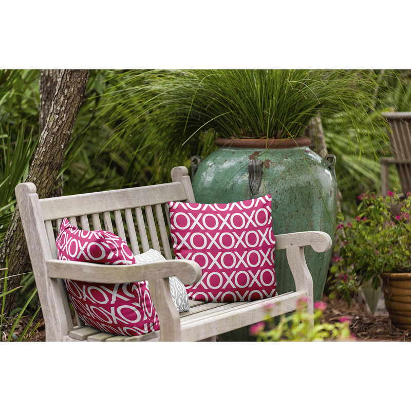 Valentine's Day Outdoor Reversible Throw Pillow, Fuchsia, 20" x 20"