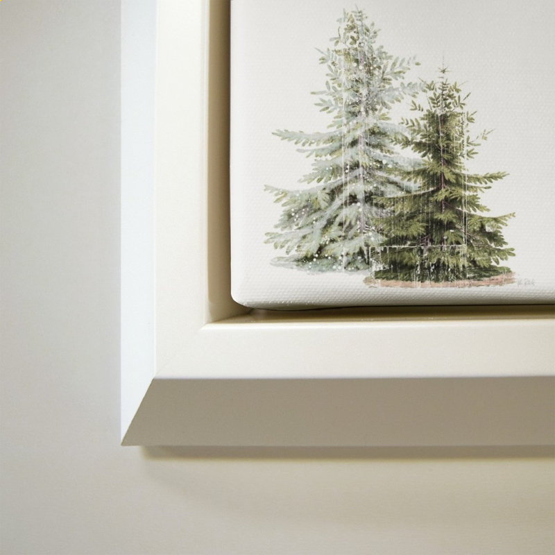 «Wooded Holiday Trees» par Katie pertiet - impression sur toile, H 34 po x l 34 po, Blanc