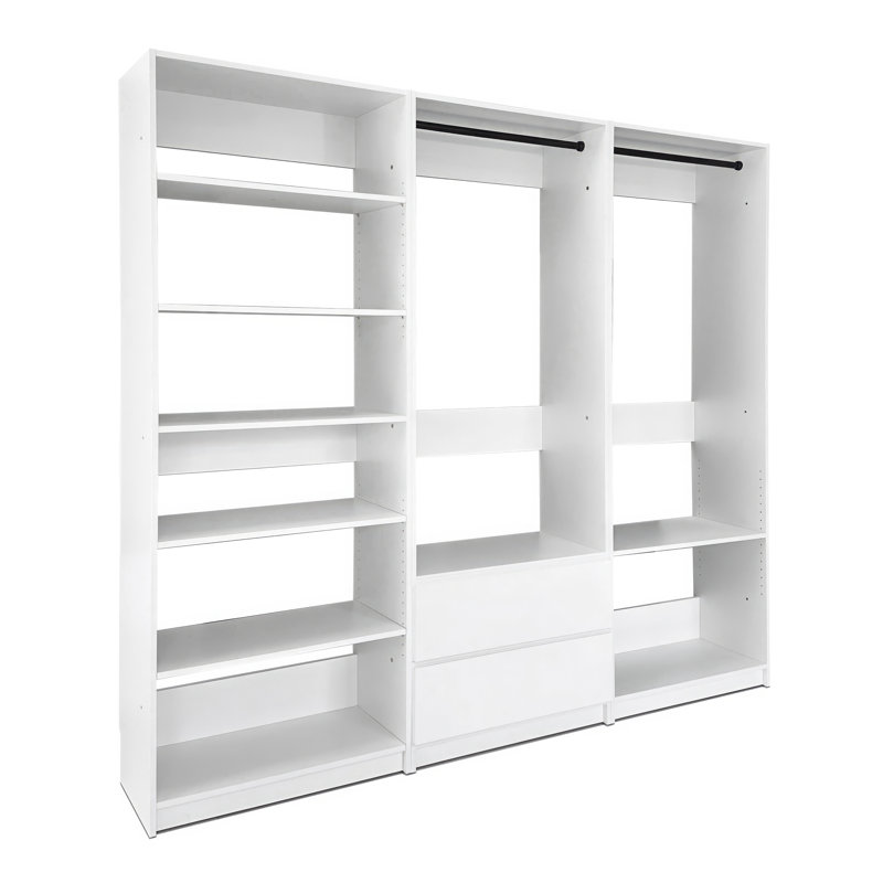 Système de placard autoportant blanc en bois