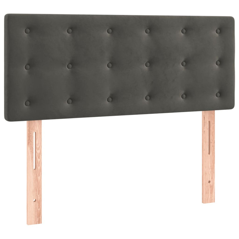 Headboard, 88cm H x 90cm W x 5cm D, Dark Grey Velvet