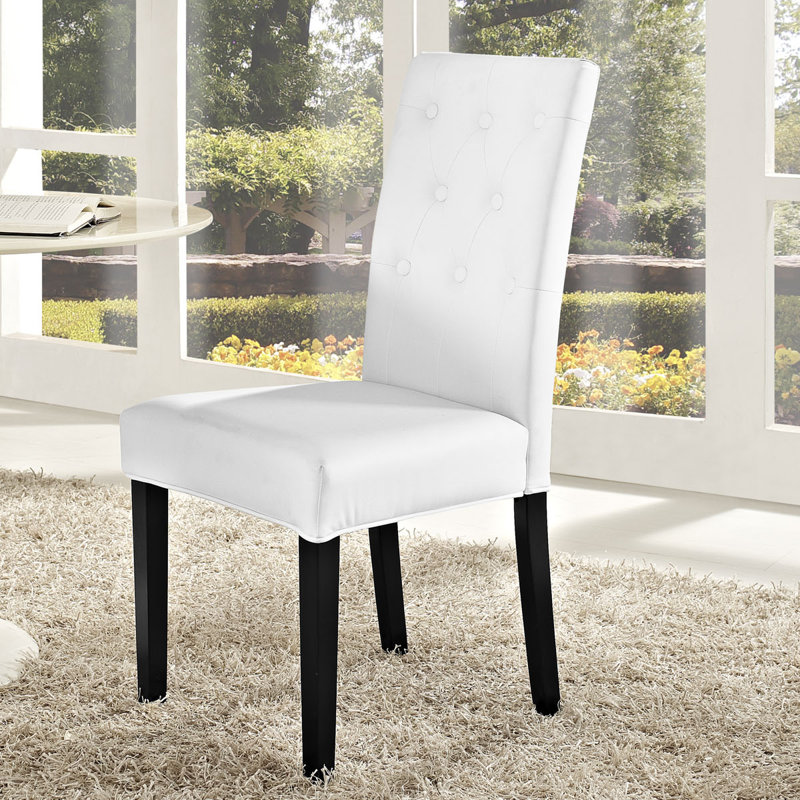 Chaise parsons capitonnée, Blanc