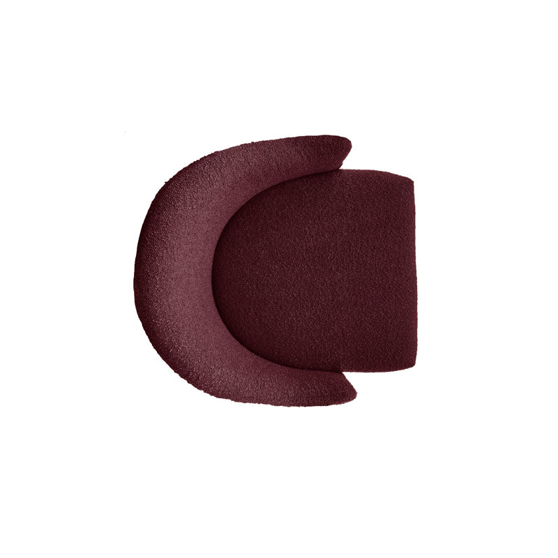 50 cm H Upholstered Slat Back Armchair, Burgundy