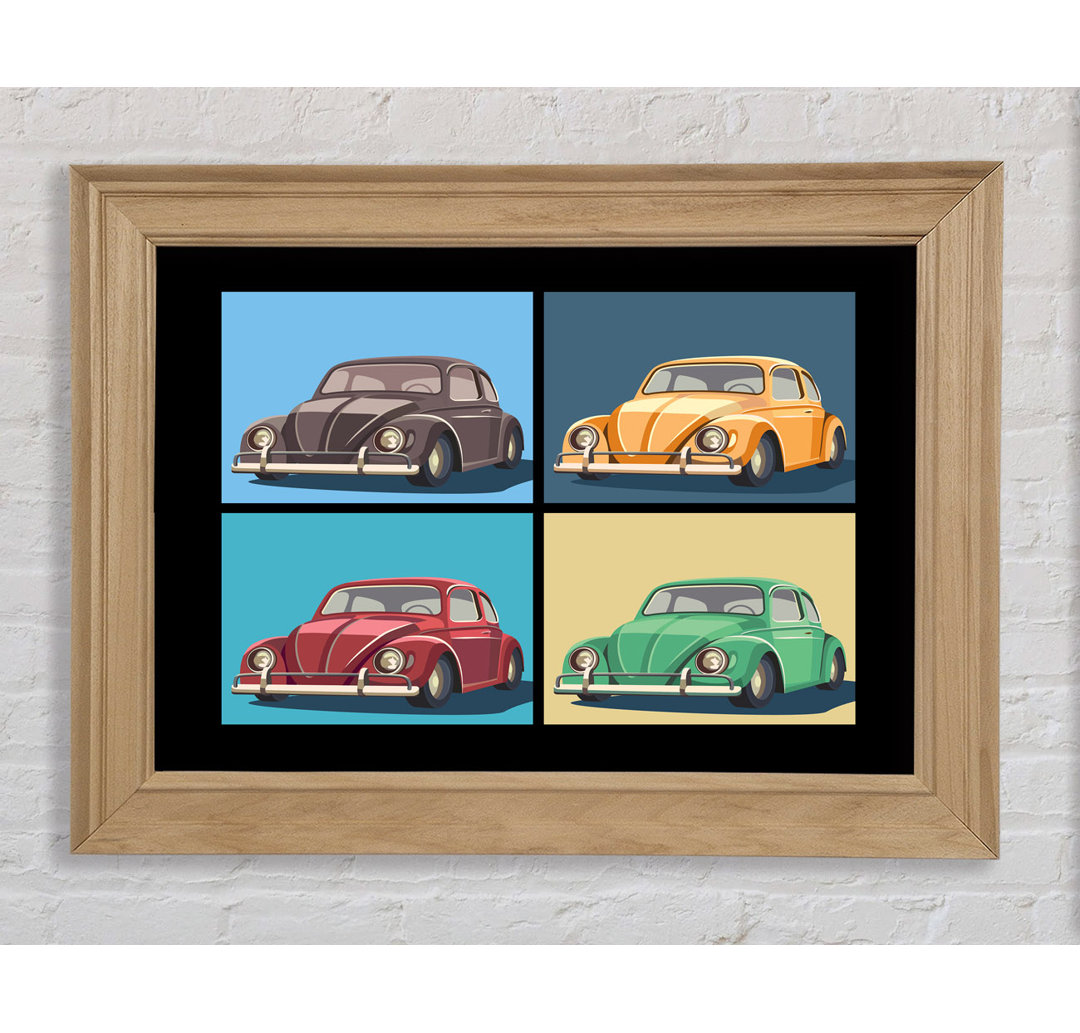 VW Käfer Pop Art - Einzelne Bilderrahmen Kunstdrucke