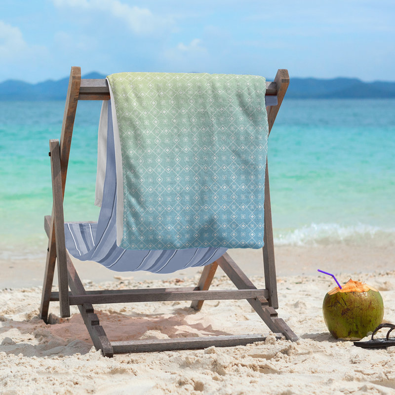Katelyn Elizabeth Beach Towel, Light Blue/Yellow